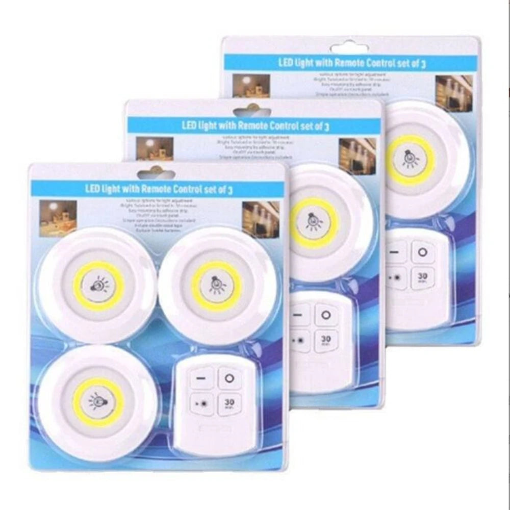 LED Light with Remote Set of 3